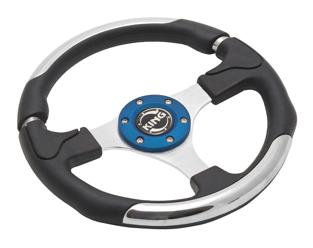 Руль спортивный FL9017 (black/chrome/blue)