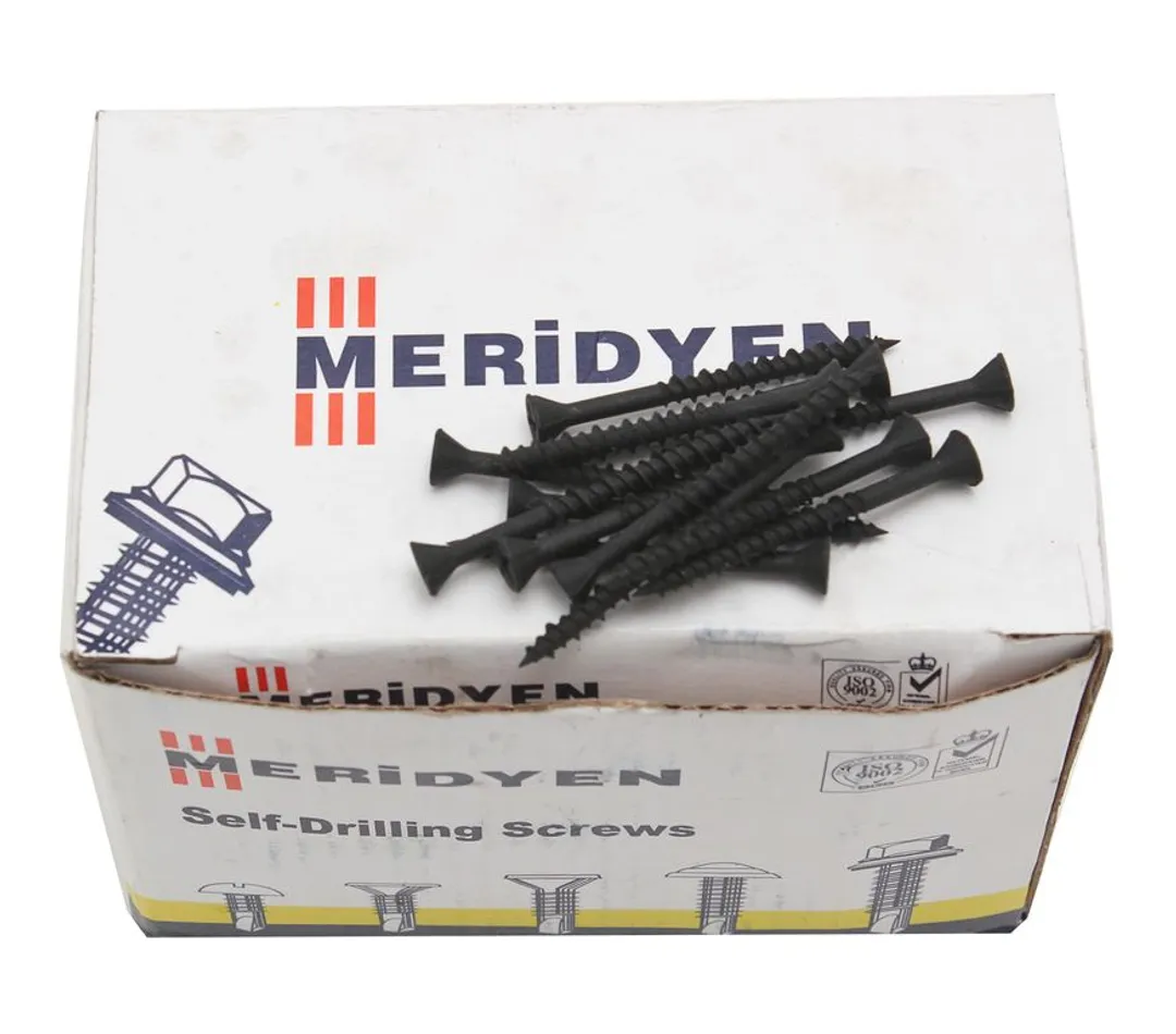 High-low thread screw, black color (1000шт)