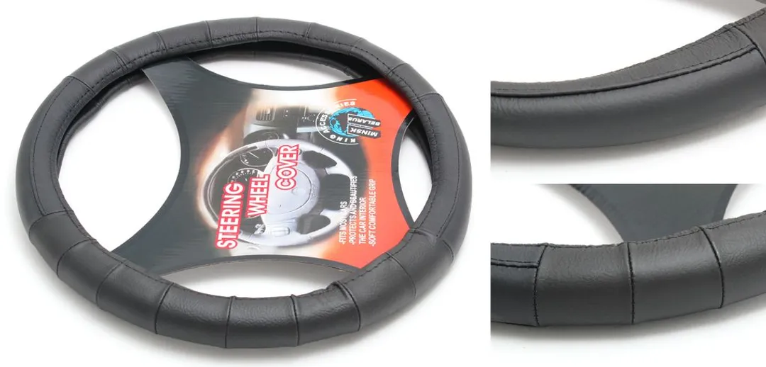 Чехол руля кожа H-8508-M (black) (2)