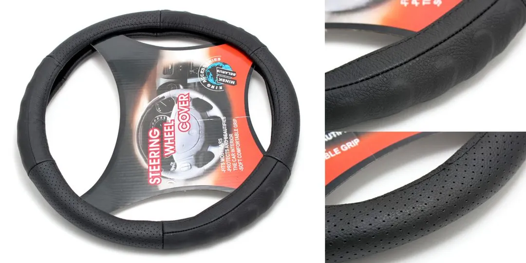 Чехол руля кожа H-8525-M (black) (2)