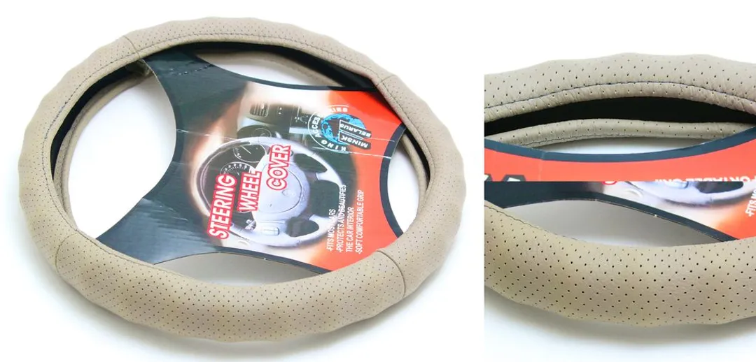 Чехол руля кожа H-8528-M (light grey) (A)