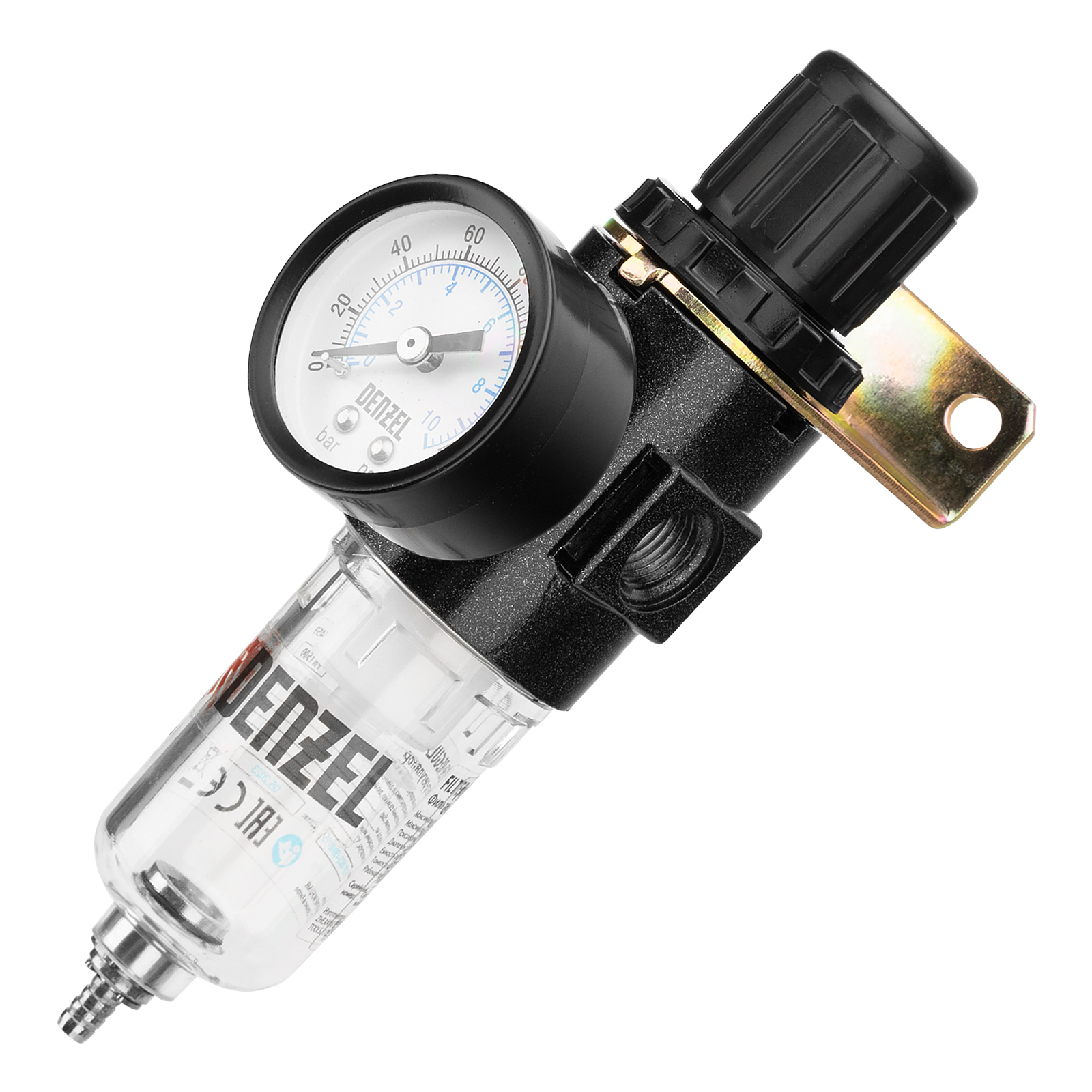 Фильтр-регулятор FR1500, 10 бар, 1500 л/мин, 1/4″ Denzel