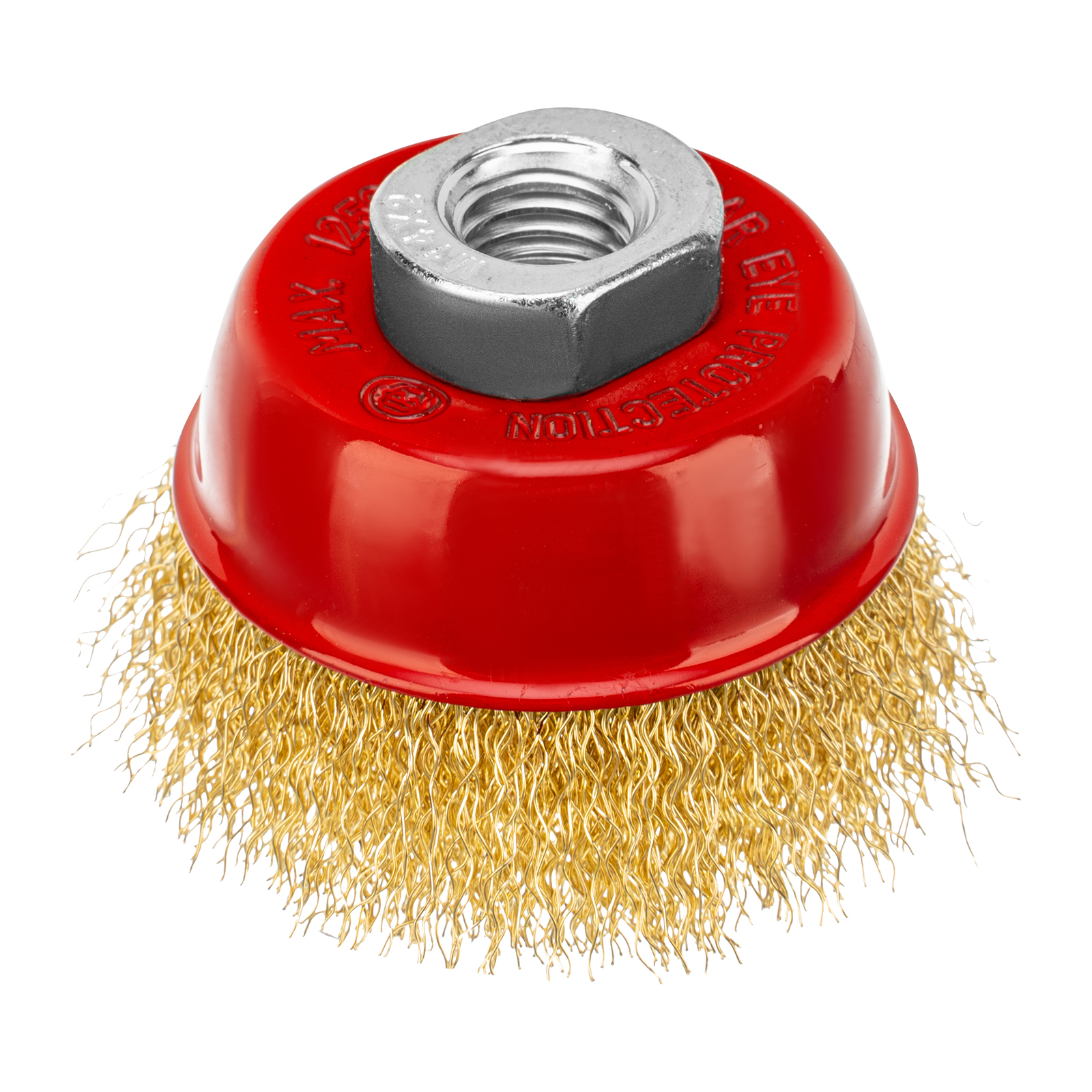 Щетка для УШМ, 65 мм, М14, «чашка», латунированная витая проволока Matrix