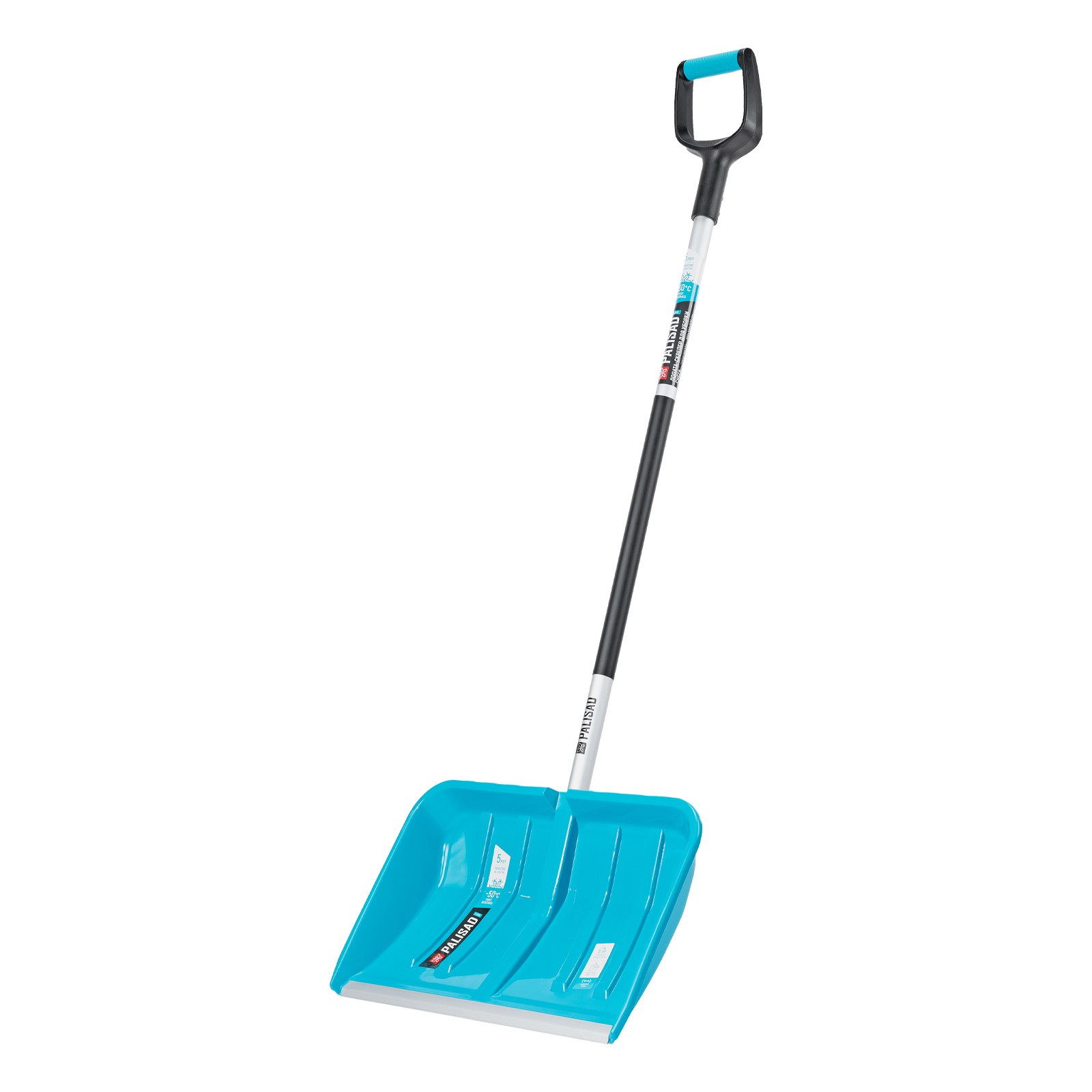 Лопата-скрепер для уборки снега, полипропилен, 550х340х1450 мм, алюминиевый черенок, ПВХ, LUXE Palisad