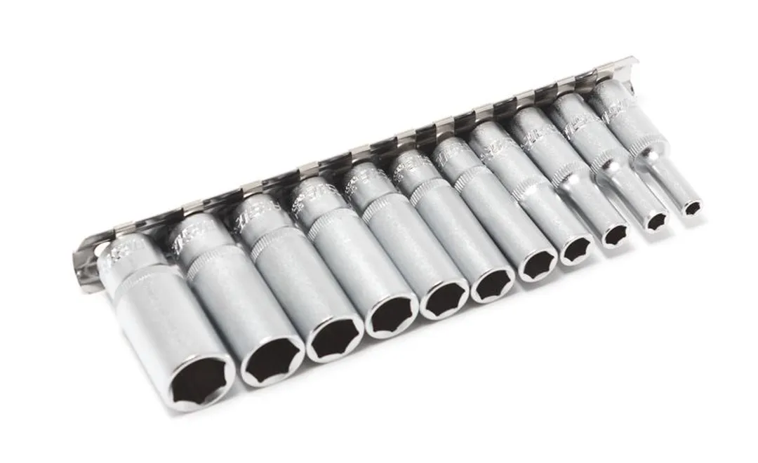 Набор головок глубоких 11пр. 1/4»6гр.(4,5,5.5,6-13мм), на планке
