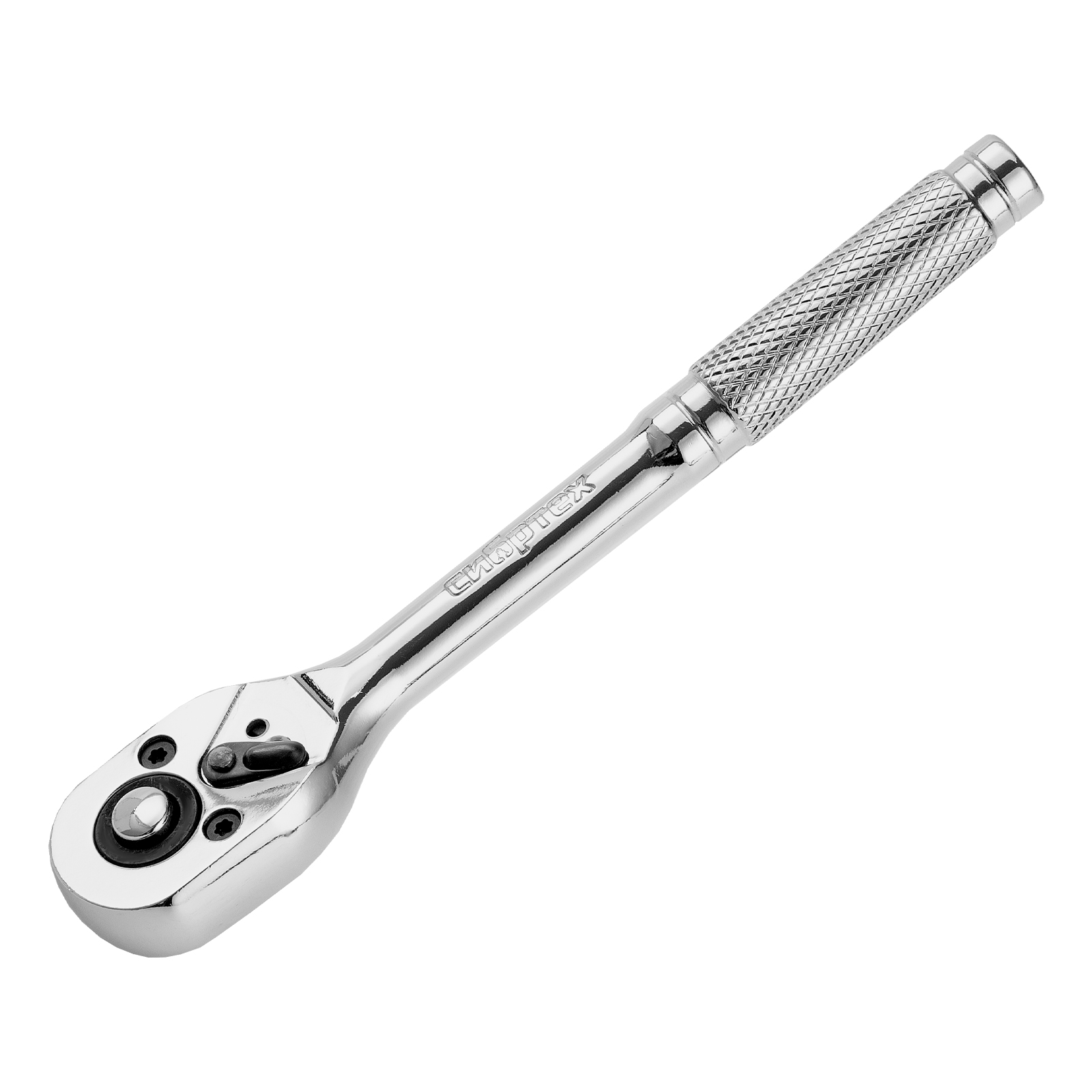 Ключ-трещотка 1/4″, 45 зубьев, цельнометаллический, с быстрым сбросом, CrV, хром Сибртех