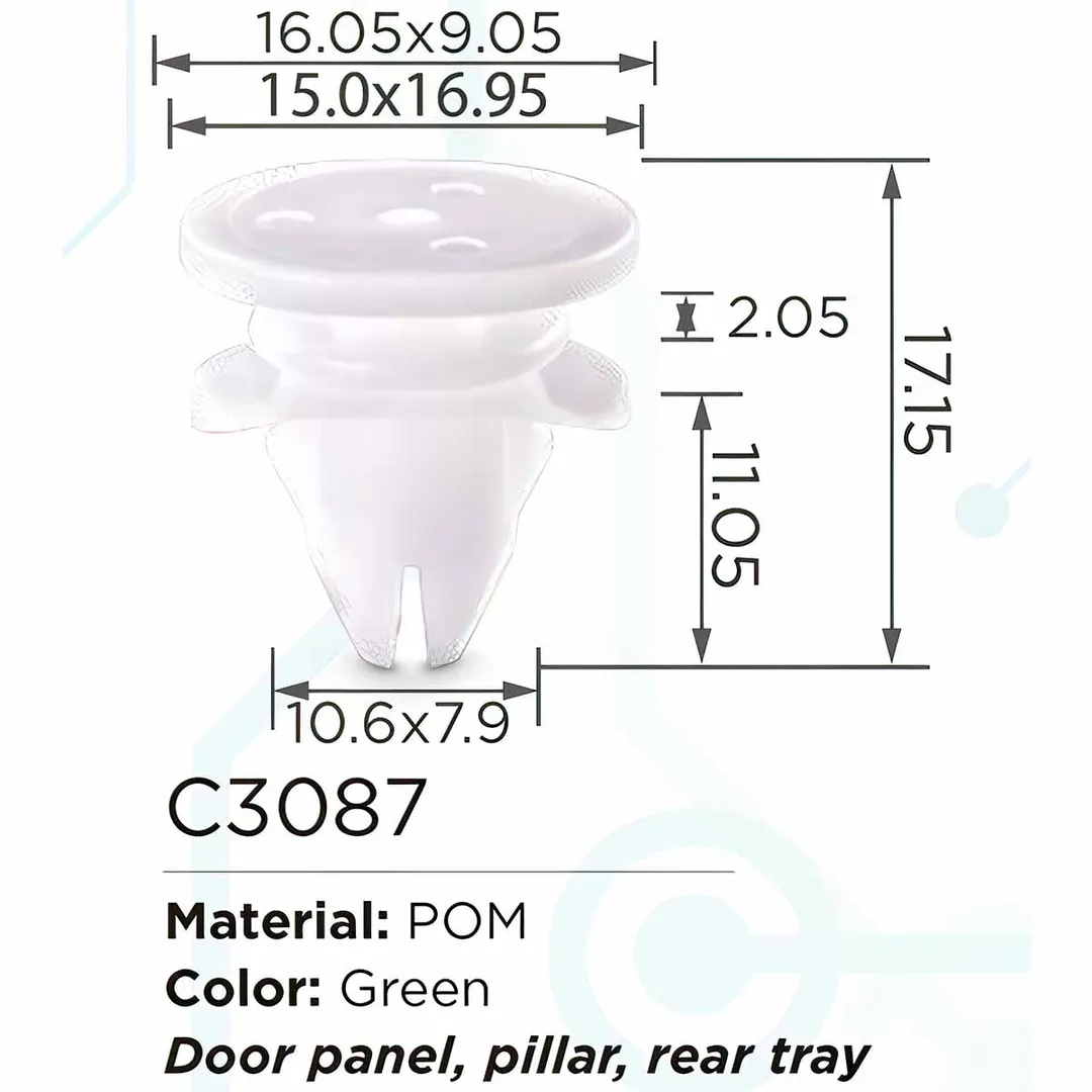 Клипса для крепления внутренней обшивки а/м Фольксваген пластиковая (100шт/уп.)