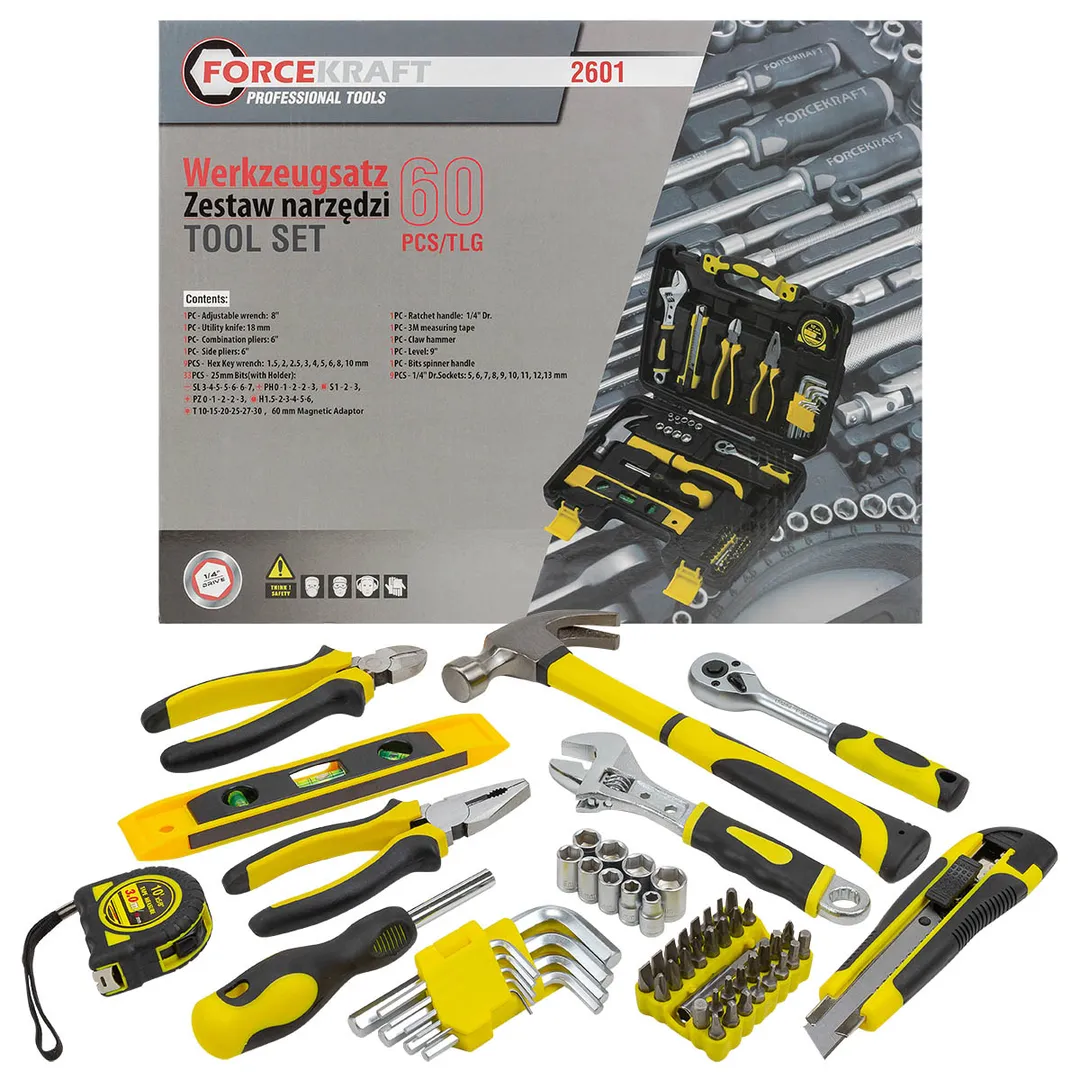 Набор инструментов 60пр. 1/4»(6гр.)(4-13мм)