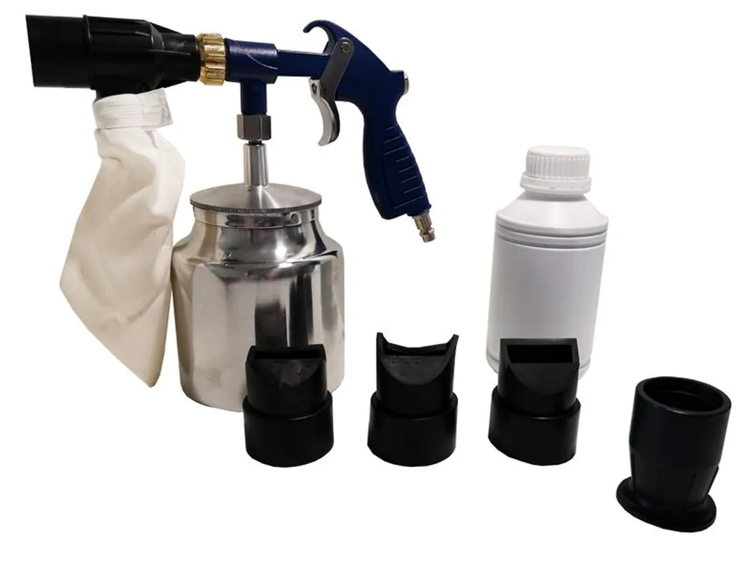 Пистолет пескоструйный пневматический со сменными насадками и песком(бачок-1л,сопло-3.2,давление 6-8bar,170 л/мин)