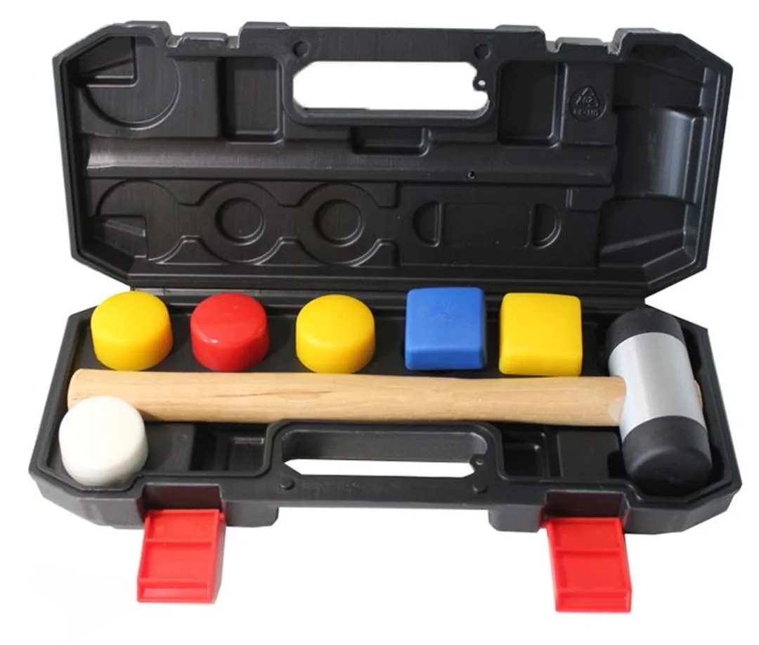 Молоток рихтовочный с набором насадок(L-320 мм, диам. бойка-40мм, квадратный боек-40х40мм), в кейсе