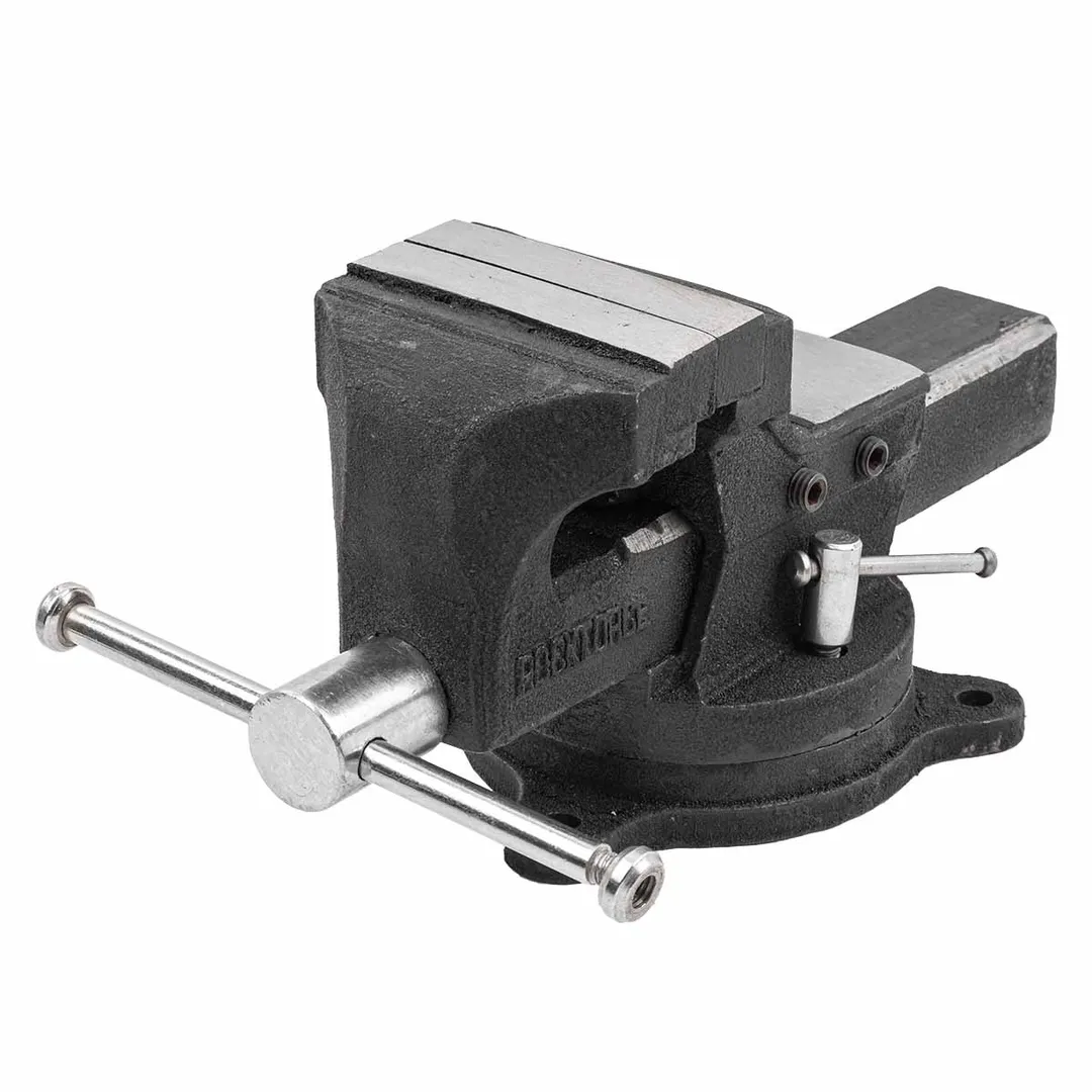 Тиски стальные поворотные с наковальней и съемными губками+захват для труб+захват для труб 5»-125мм