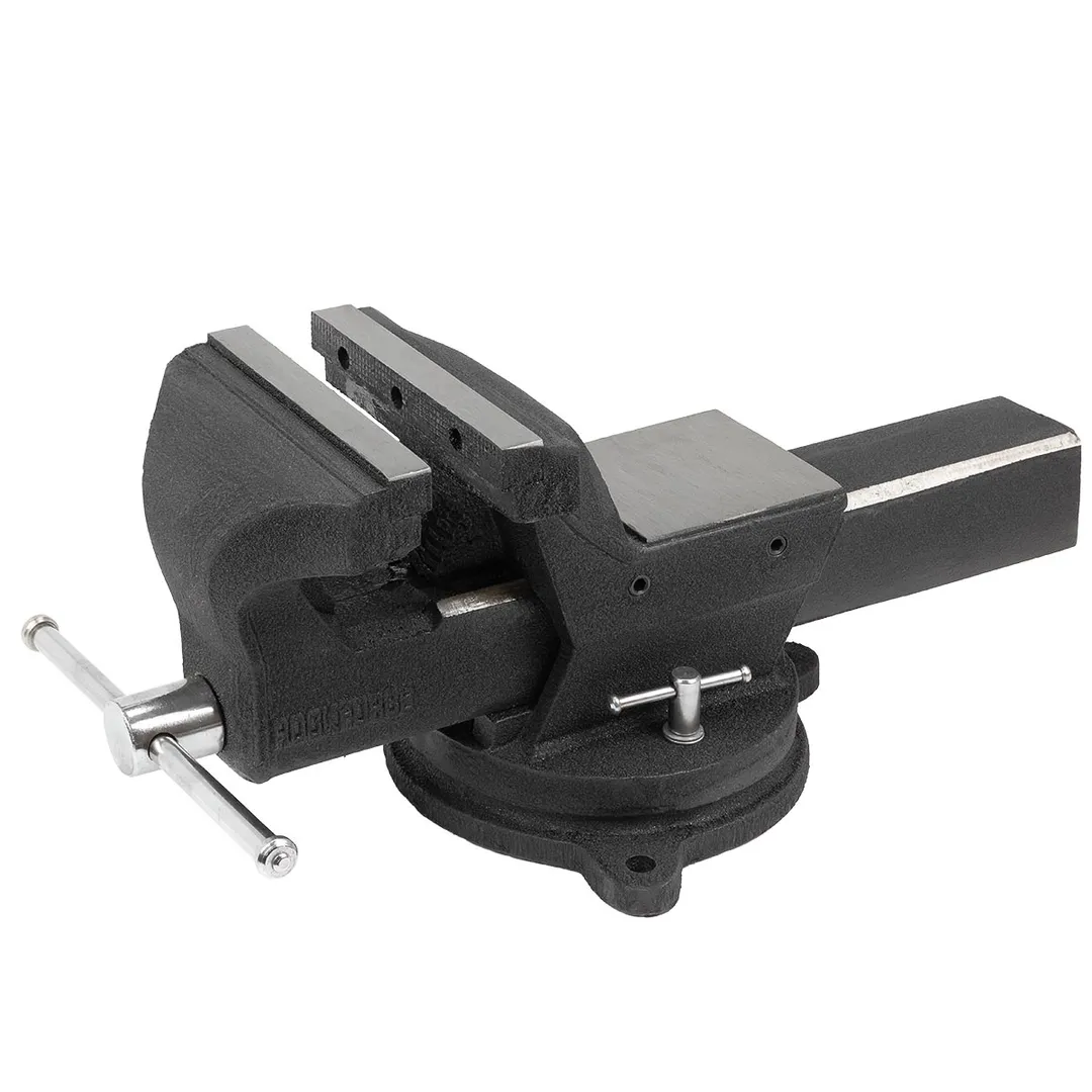 Тиски стальные поворотные с наковальней и съемными губками+захват для труб+захват для труб 7»-175мм