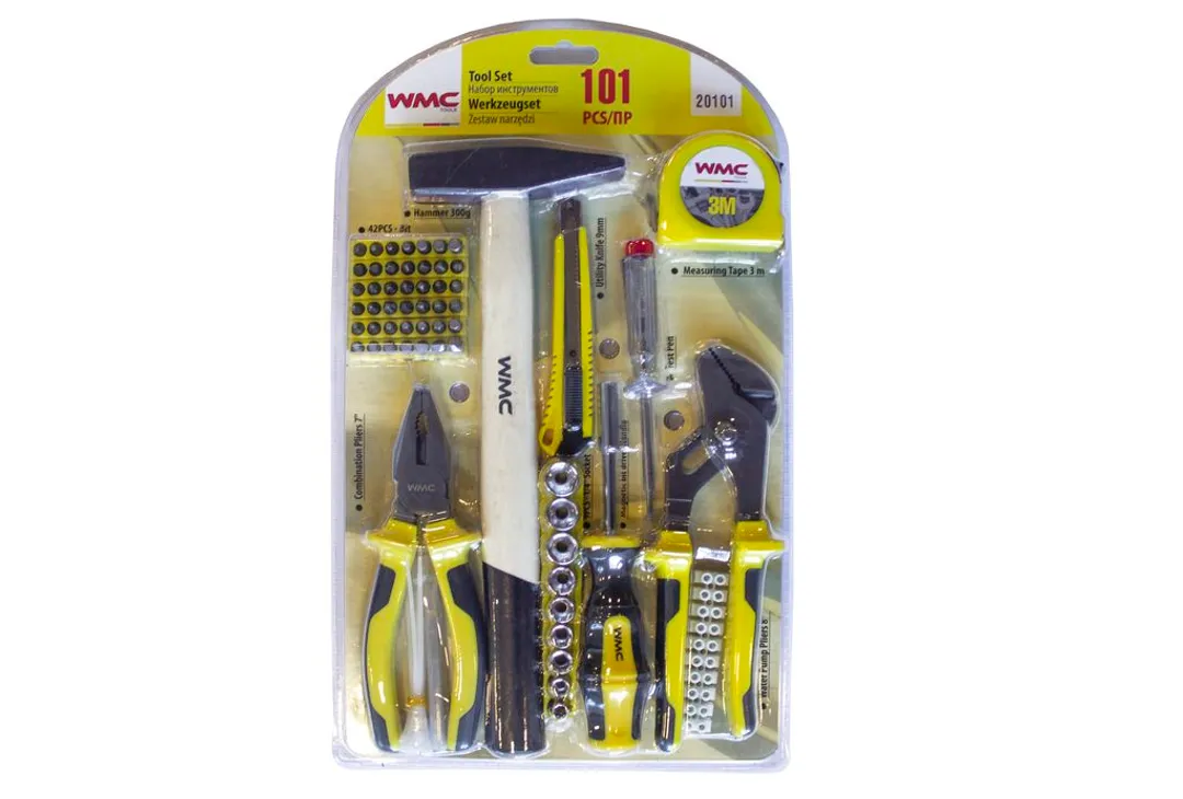 Набор инструментов 101пр.1/4»(6гр)(5-13мм,шарнирно-губцевый, биты,расходник), в блистере