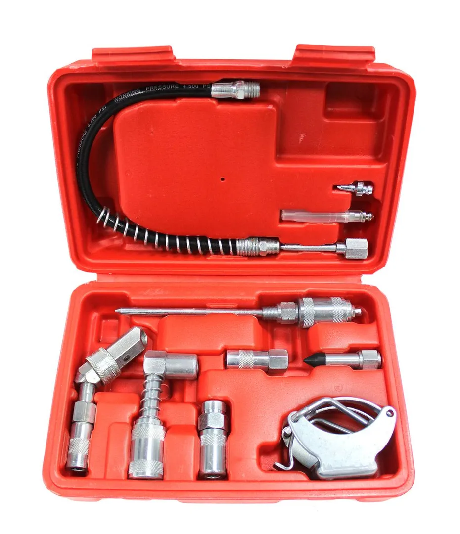 Набор адаптеров-переходников для смазочного шприца, 10пр.