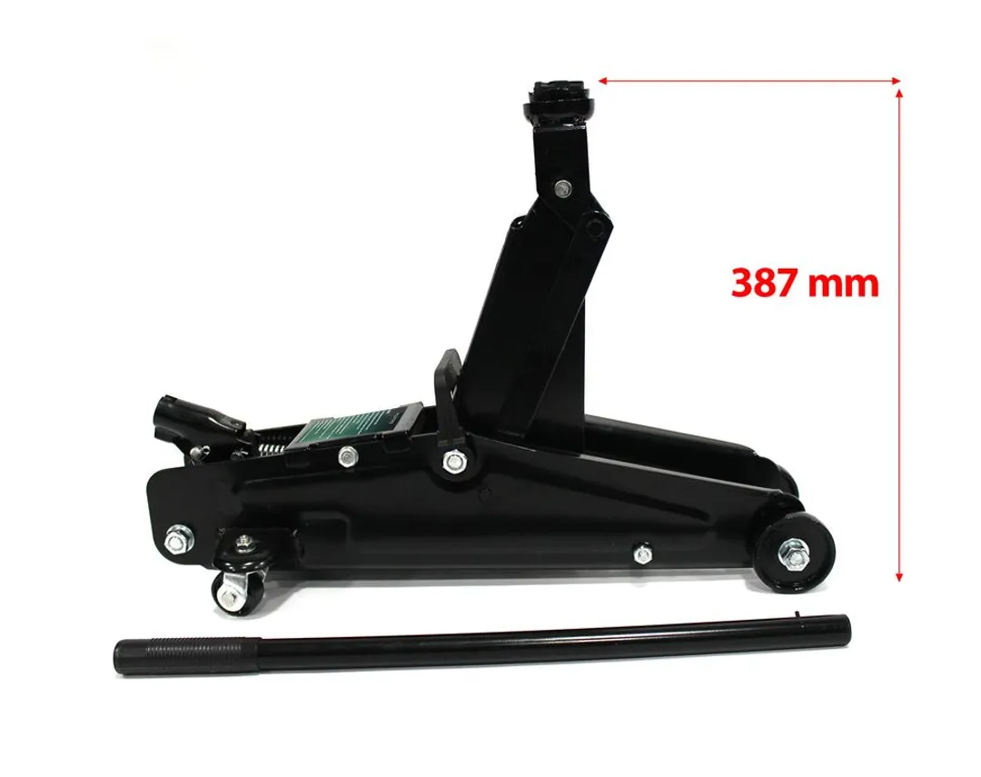 Домкрат подкатной гидравлический 2,5т с резиновой накладкой (h min 135мм, h max 387мм) в кейсе,без фиксации