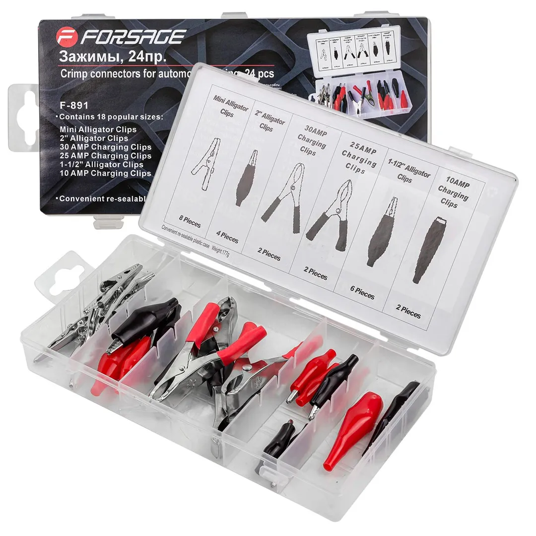 Коннекторы обжимные для автомобильной электропроводки, 24пр.