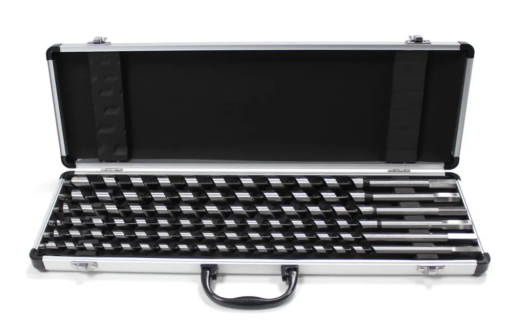 Набор сверл Левиса по дереву 6пр.(10,12,14,16,18,20мм, L-460мм),в аллюм. кейсе