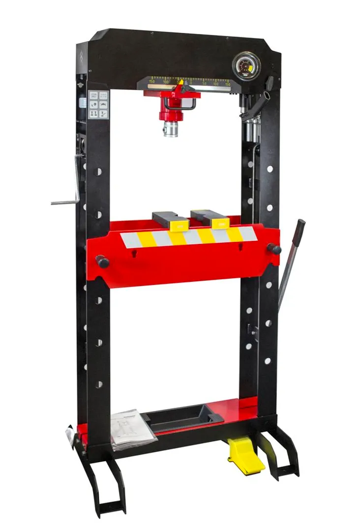 Пресс гидравлический напольный 50т, ручной/пневмо привод (рабочая высота: 0-920мм, рабочая ширина: 730мм, рабочий стол: 240х730мм, ход штока: 200мм)