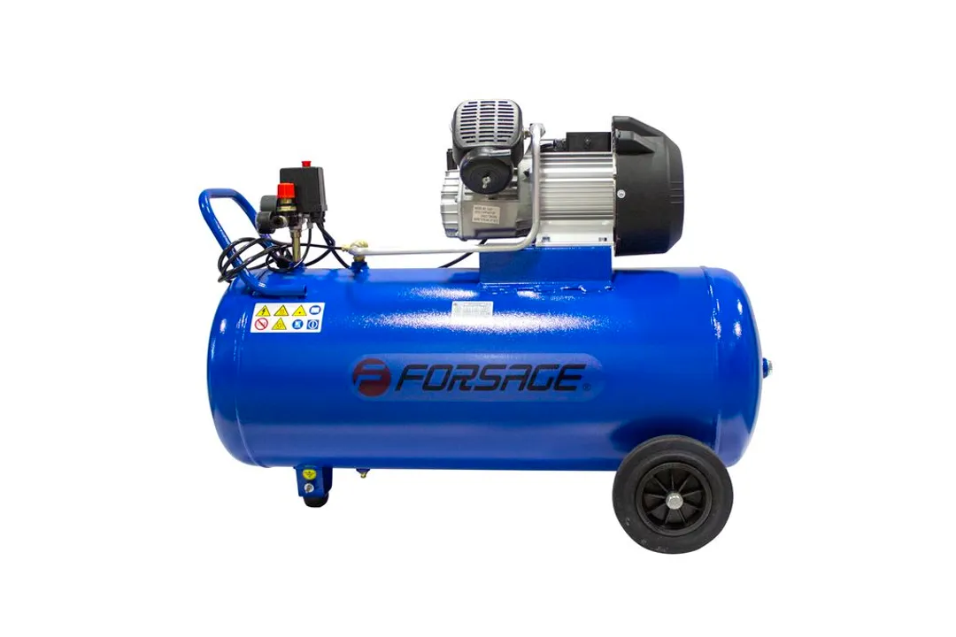 Компрессор 2-х поршневой с прямым приводом PROFESSIONAL (220В,2.2кВт,50Гц,15А,ресивер 100л, пр-ть 400л/м,раб. давл. 0.8МПа,вес 74кг, ГАРАНТИЯ 18 МЕСЯ