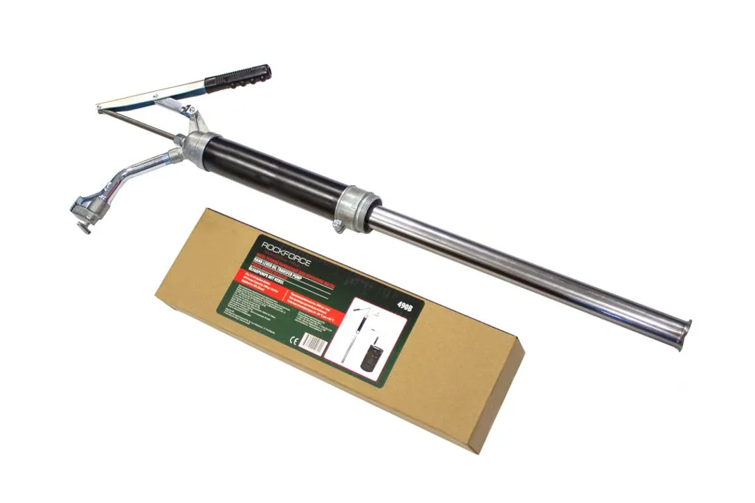 Насос ручной рычажный телескопический с краником для раздачи масла на бочку (пр.-ть 340гр./ход, раб. t -20+40гр.)