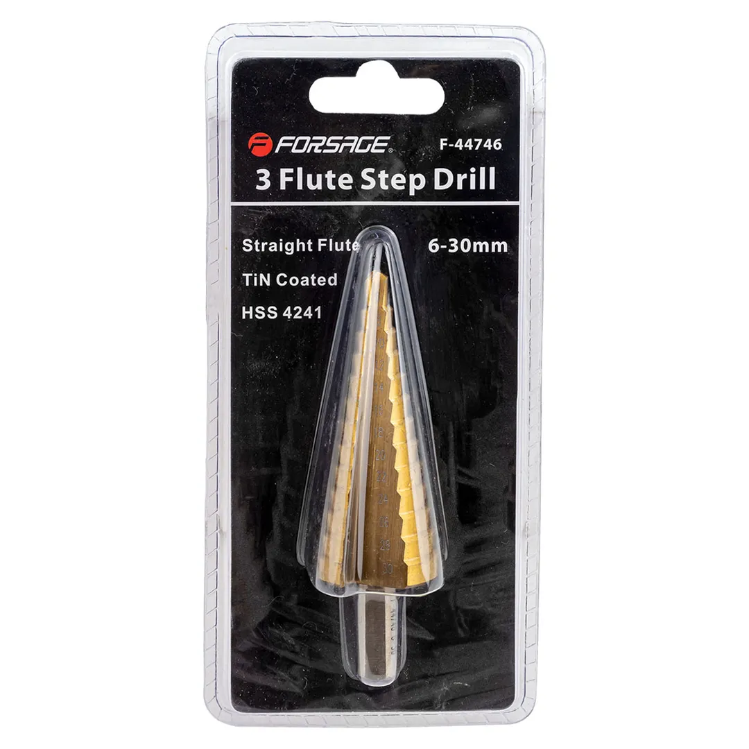 Сверло ступенчатое TIN HSS 4241(6-30мм), в блистере