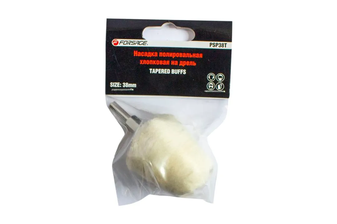 Насадка полировальная хлопковая »конус»на дрель Ø26х36мм (Ø хвостовика 6мм),в блистере