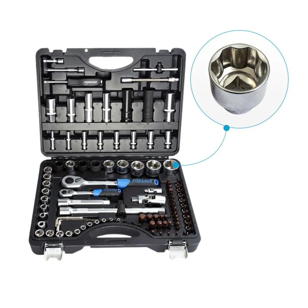 Набор инструментов 94+6пр. Premium 1/4»(12гр.) 1/2»(14,22мм-12гр. головки глуб.) 1/2»(сорв.гр.)