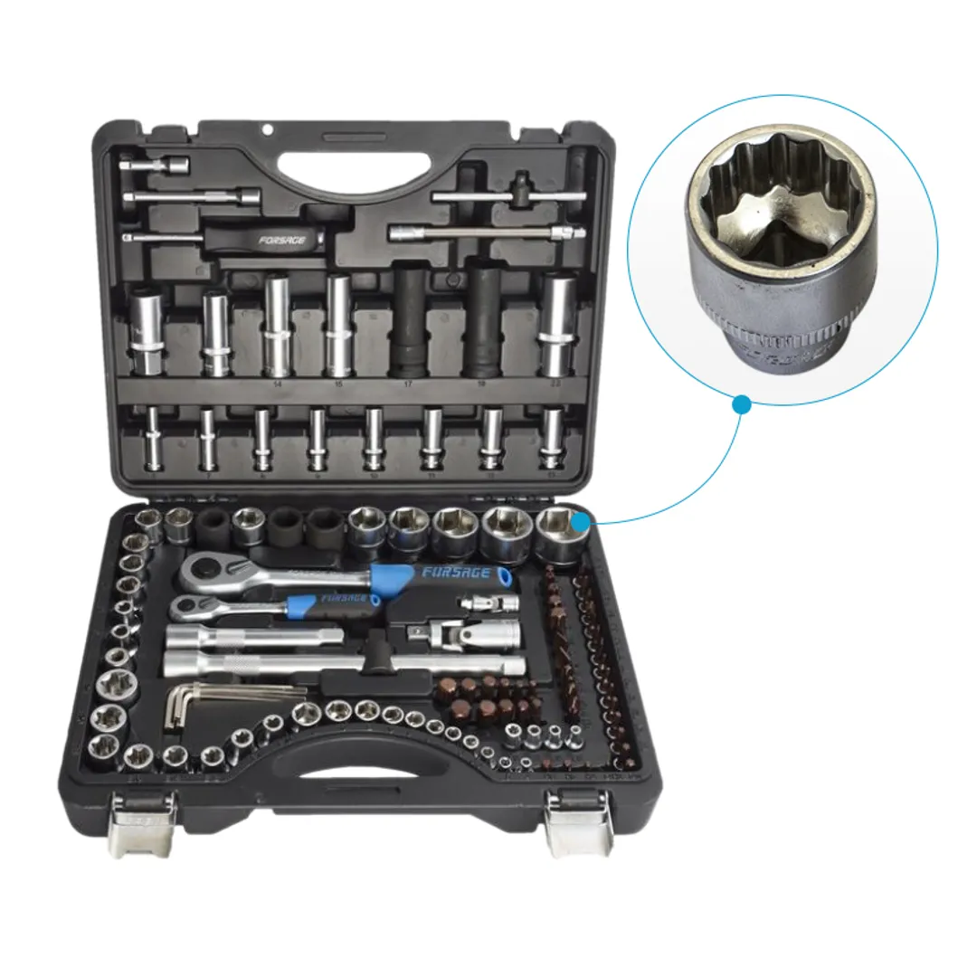 Набор инструментов 108+6пр. Premium 1/4»1/2(12гр.) 1/2»(17,19,21мм-6гр.)