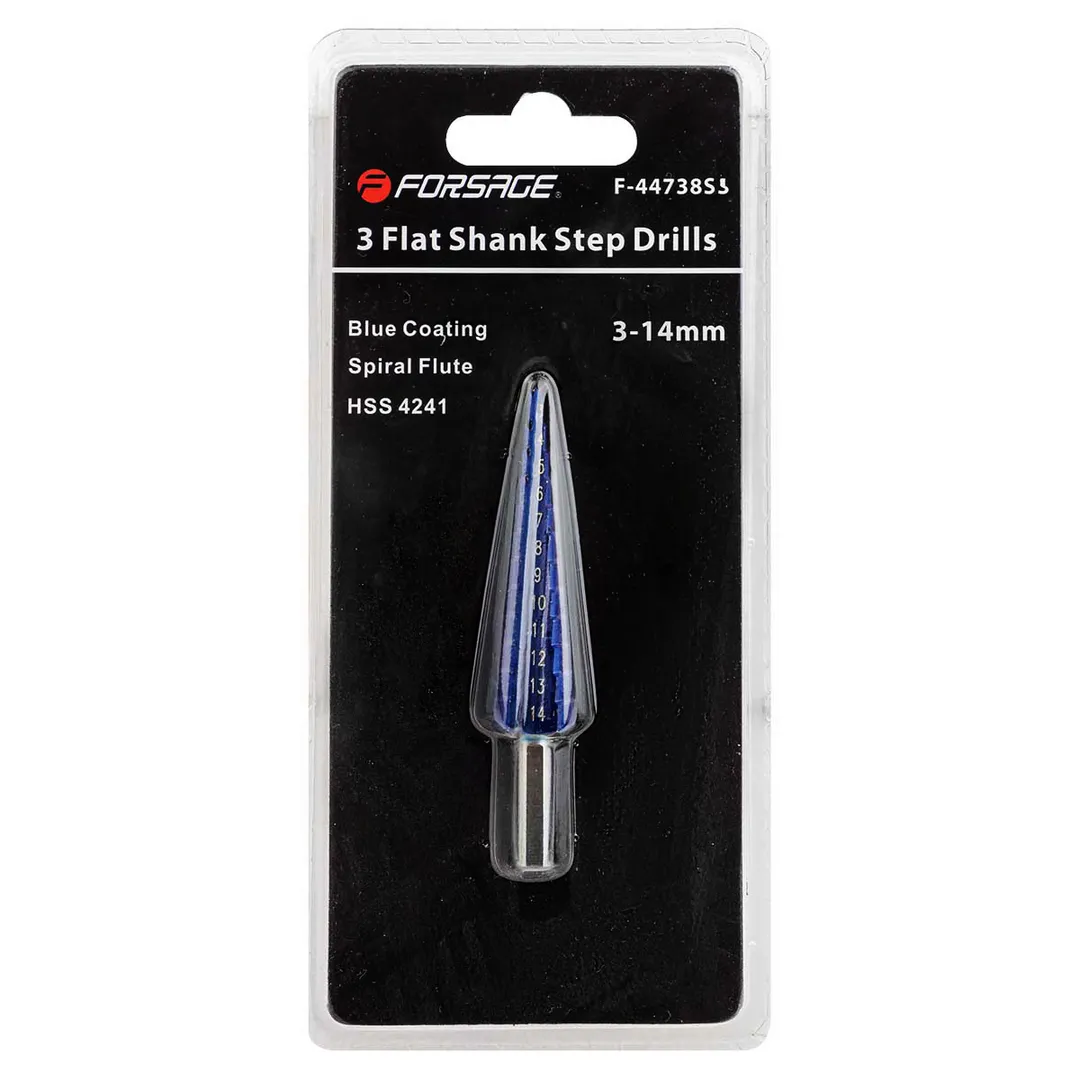 Сверло ступенчатое спиральное HSS4241(3-14мм)в блистере