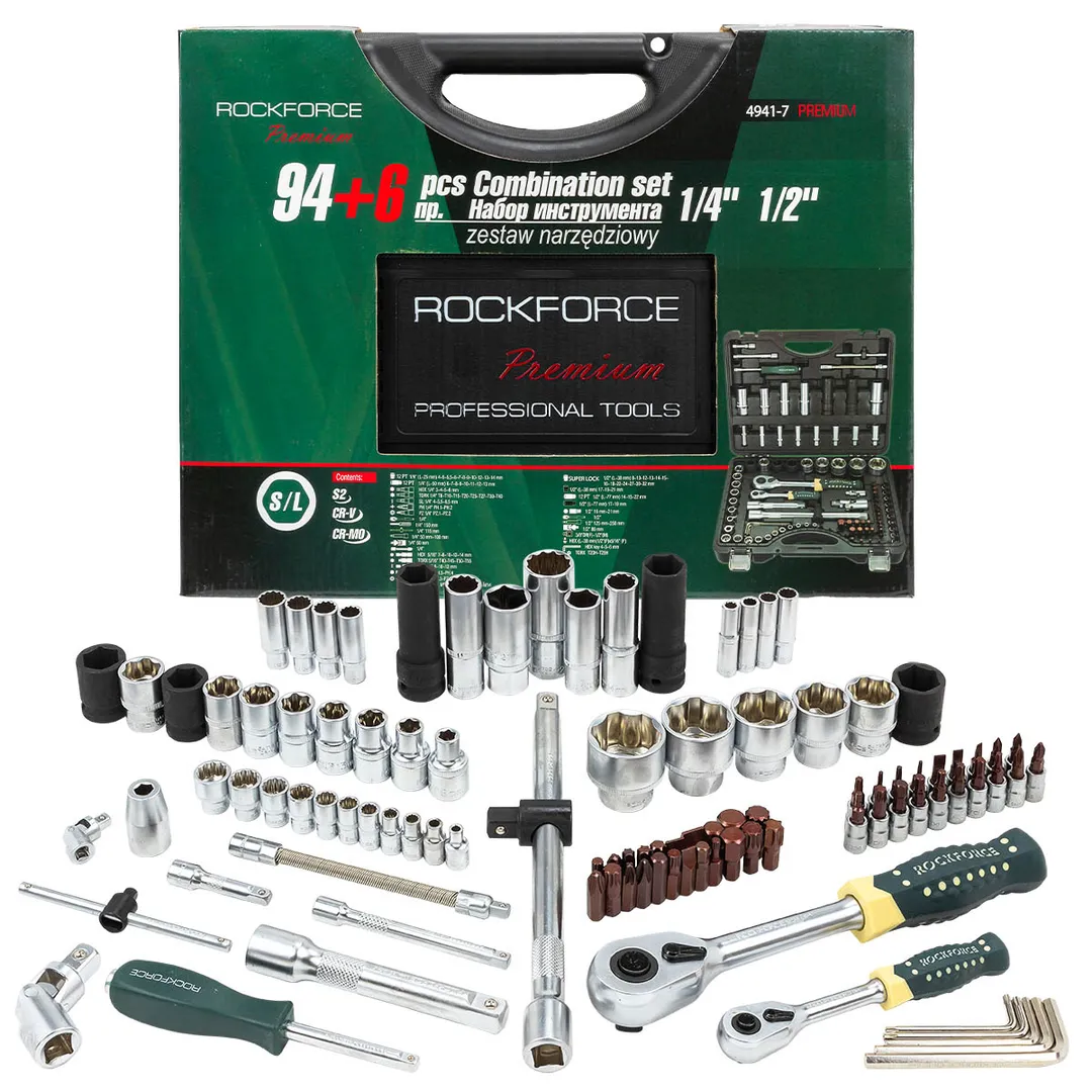 Набор инструментов 94+6пр. 1/4»,1/2»(сорв.гр.)