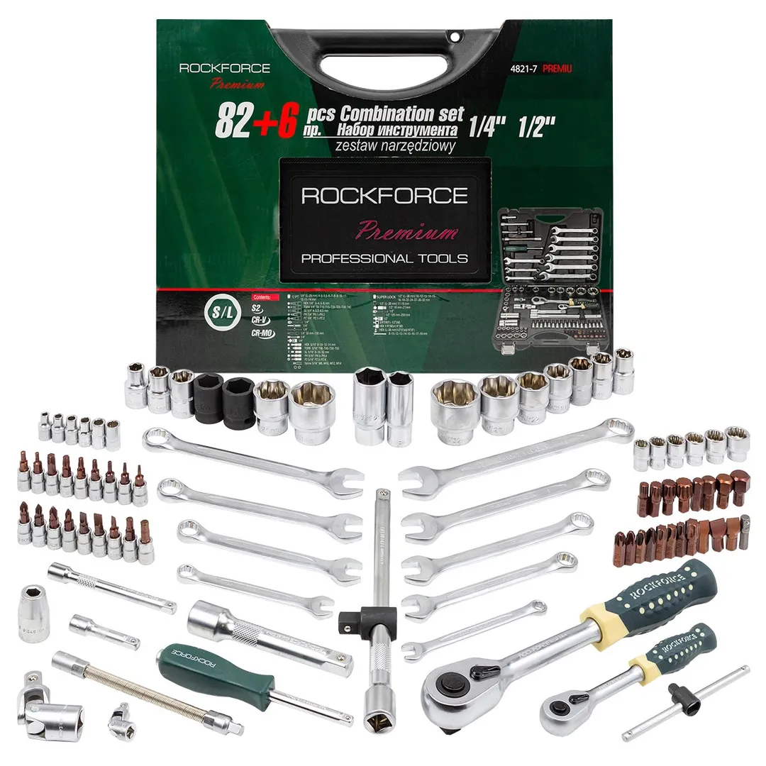 Набор инструментов 82+6пр. 1/4»,1/2»(сорв.гр.)