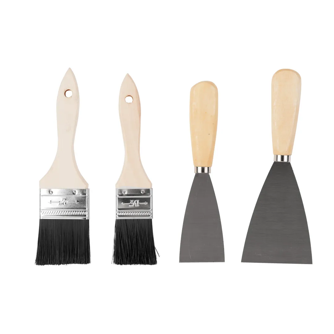 Набор малярного инструмента, 4пр.(р-р кисти: 38,50мм,р-р шпателя: 50,75мм),в блистере