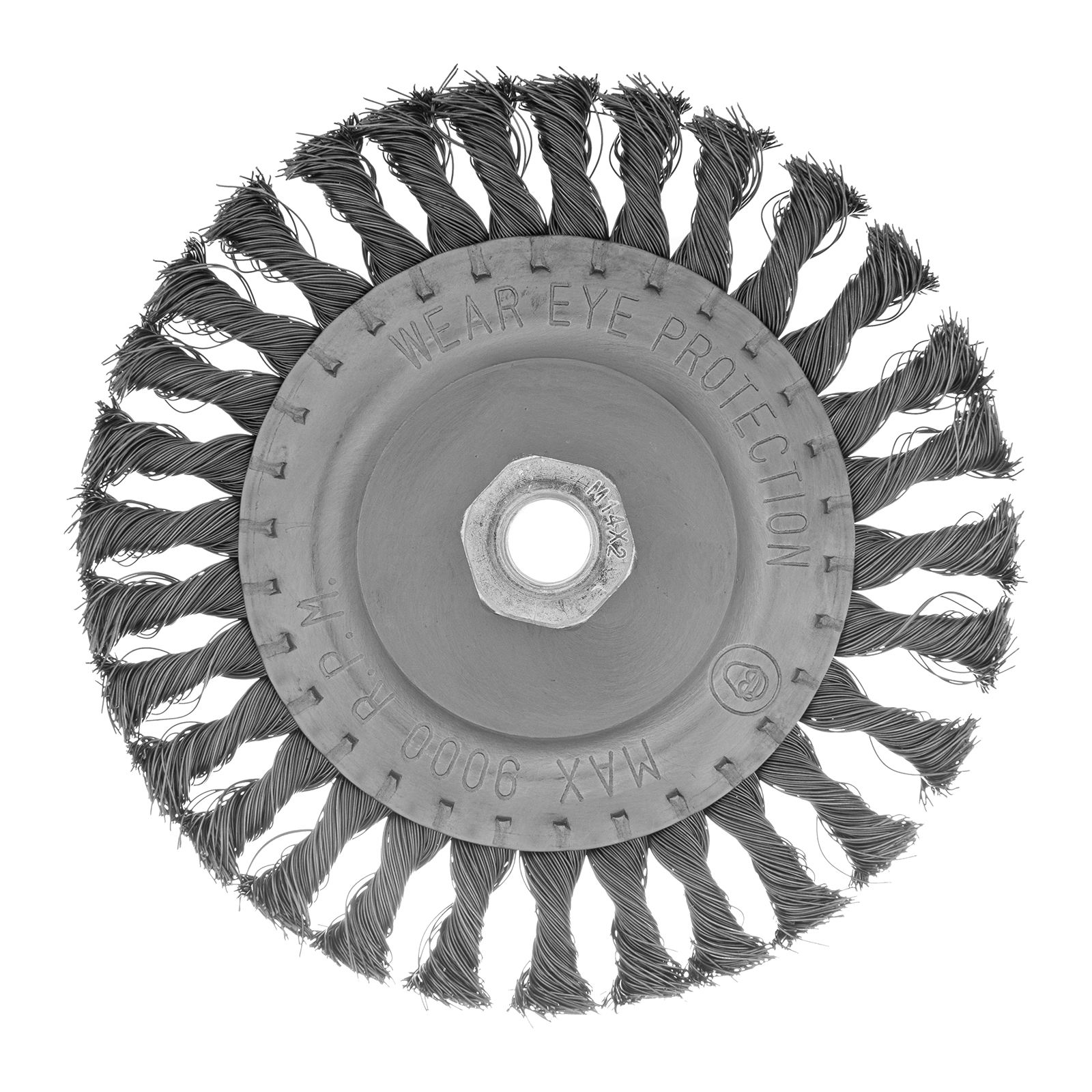Щетка для УШМ 150 мм, М14, плоская, крученая проволока 0.35 мм Matrix