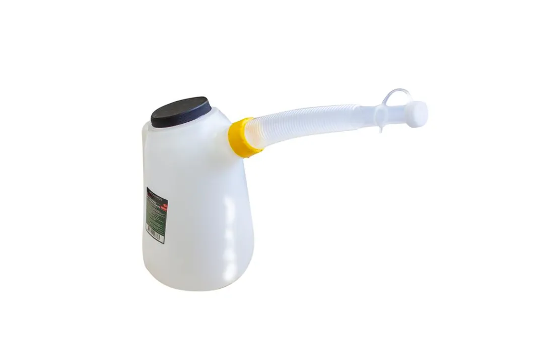 Емкость мерная пластиковая для заливки масла с крышкой, 6л