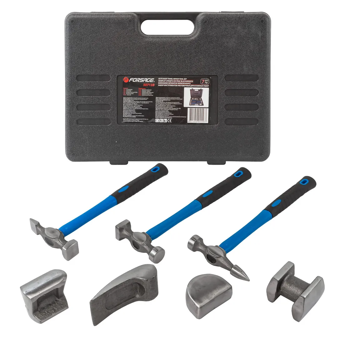 Набор инструментов рихтовочных для кузовных работ 7пр., в кейсе