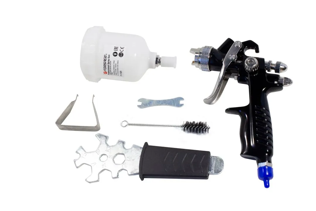 Краскораспылитель с верхним пластиковым бачком (100мл,1.0мм,2.0Bar,80-130л/мин)