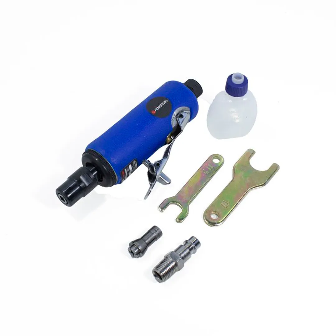 Пневмозачистная машинка с прорезиненной рукояткой(цанги:3мм,6мм, 25000об/мин, 94л/мин,6.3Bar,штуцер 1/4»)