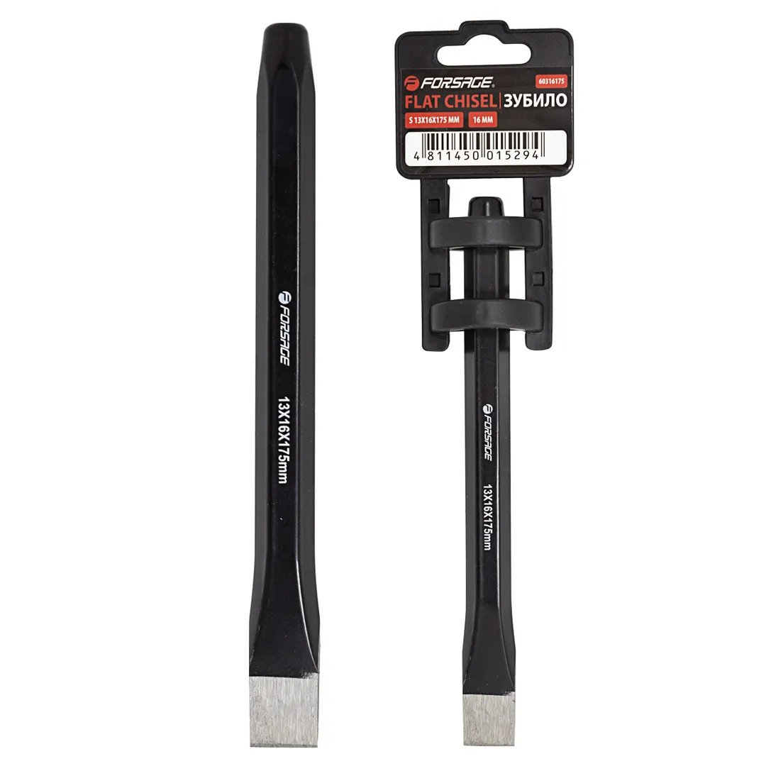 Зубило с шестигранным основанием 16мм (L-175мм),на пластиковом держателе