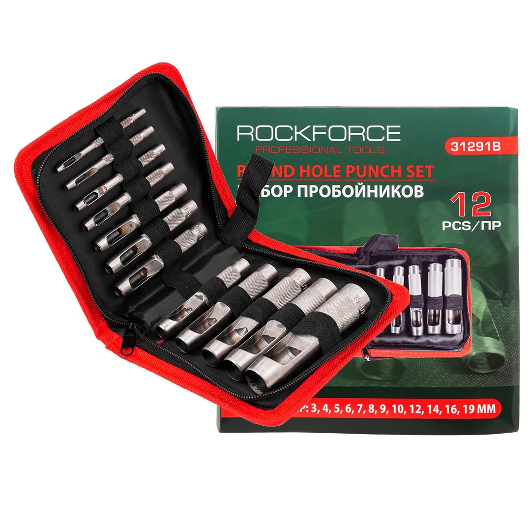 Набор пробойников 12пр. (3-10,12,14,16,19мм),в сумке