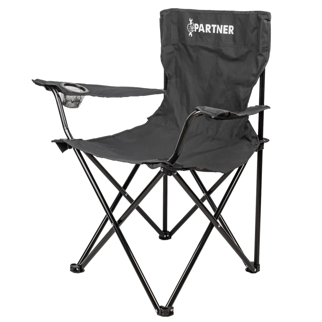 Кресло складное для кемпинга (подлокотники,подстаканник,сиденье 40х45см,каркас-стальная труба,чехол для хранения, макс.нагрузка 120кг.)