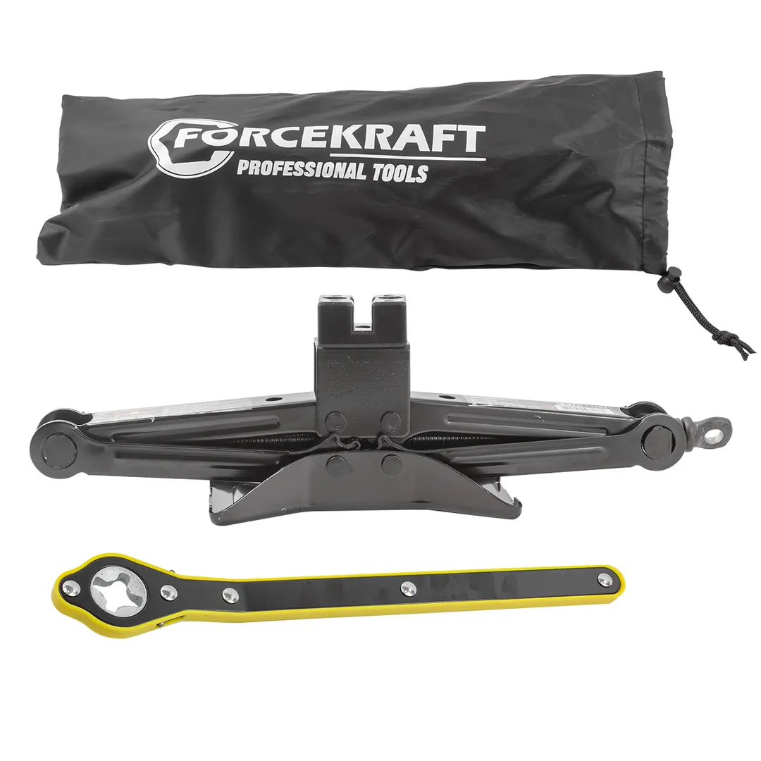 Домкрат механический »ромб» 2т с резиновой накладкой и трещоточной ручкой-воротком(h min 120мм, h max 415мм),в водоотталкивающем чехле