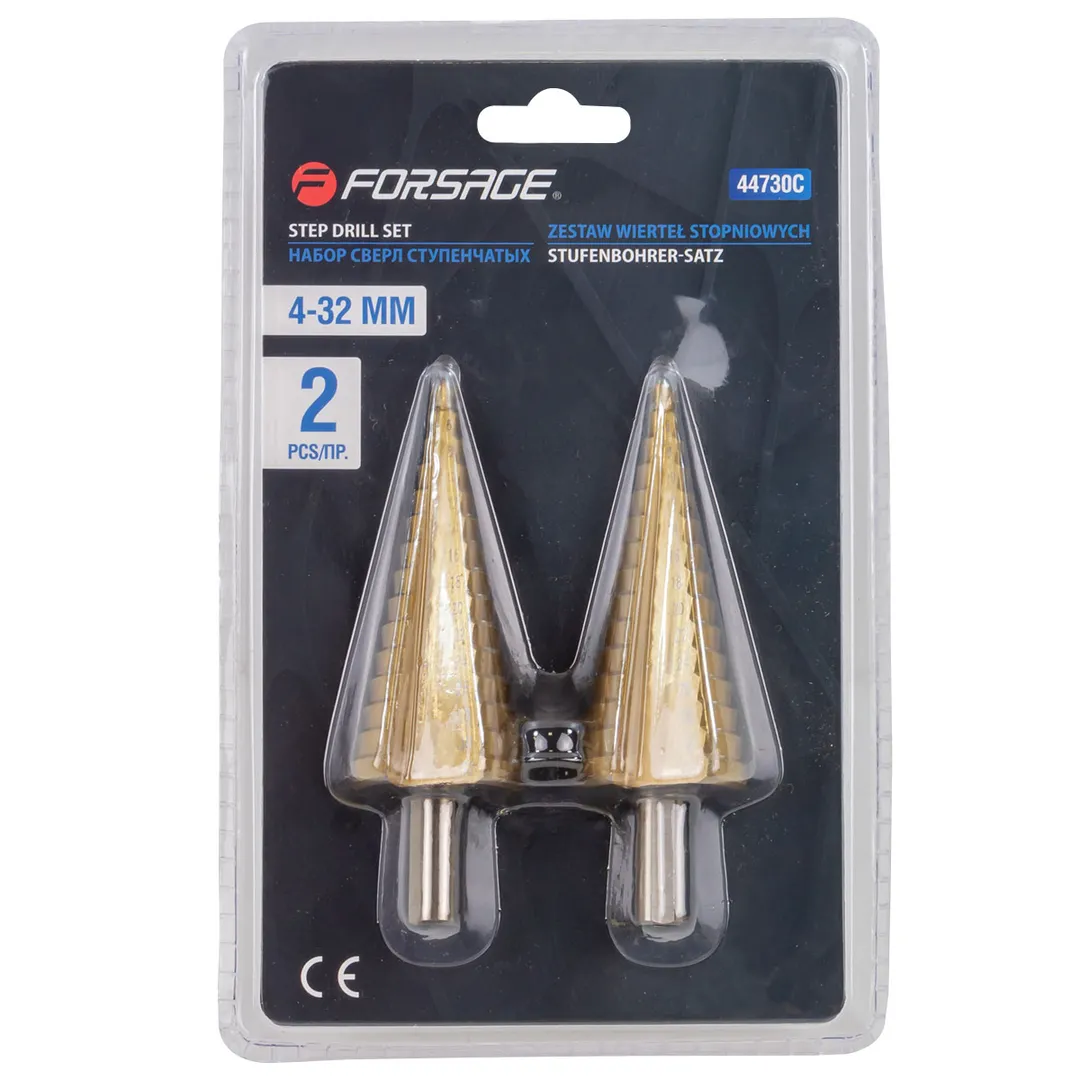 Набор сверл ступенчатых(4-32мм-2 шт)в блистере