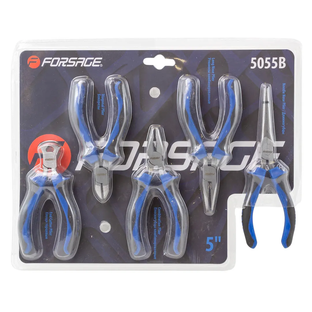 Набор шарнирно-губцевого инструмента мини 5пр. 5»-125мм(бокорезы, плоскогубцы, утконосы, утконосы комбинированные, кусачки торцевые),в блистере