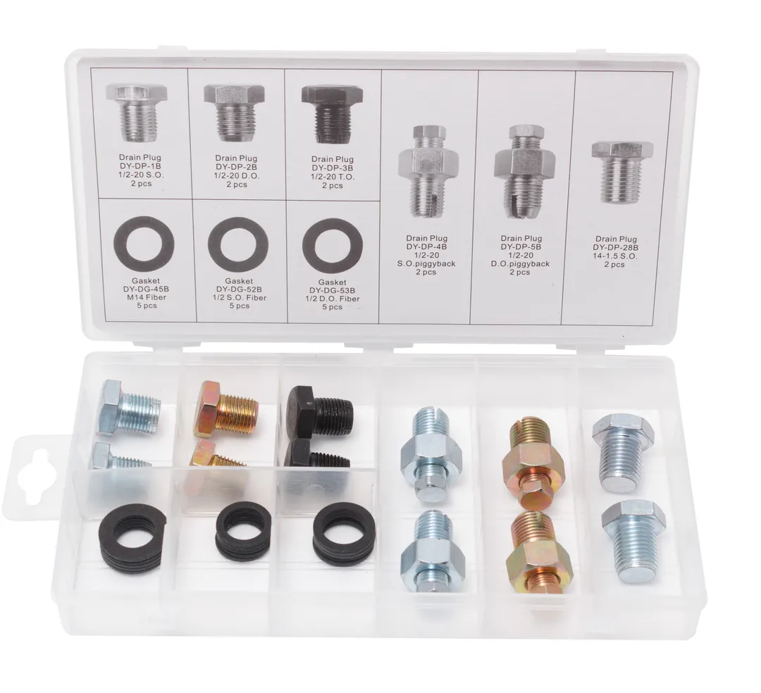 Набор маслосливных пробок с шайбами, 27пр. в пластиковом органайзере