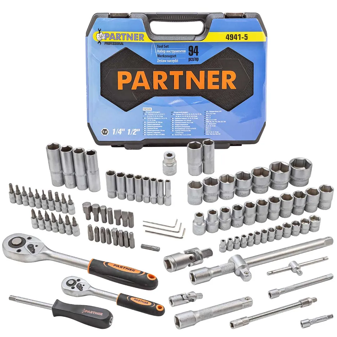 Набор инструментов 94 пр.1/4»&1/2»(6-гран)(4-32мм)