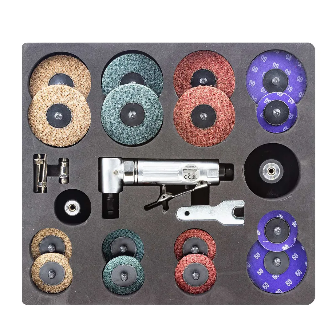 Пневмозачистная машинка с комплектом аксессуаров