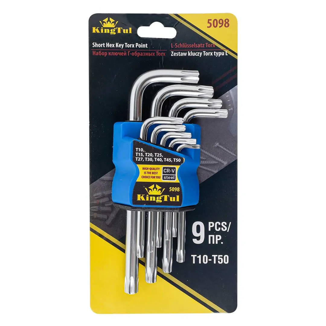 Набор ключей Г-образных Torx 9пр.(Т10,15,20,25,27,30,40,45,50)в блистере