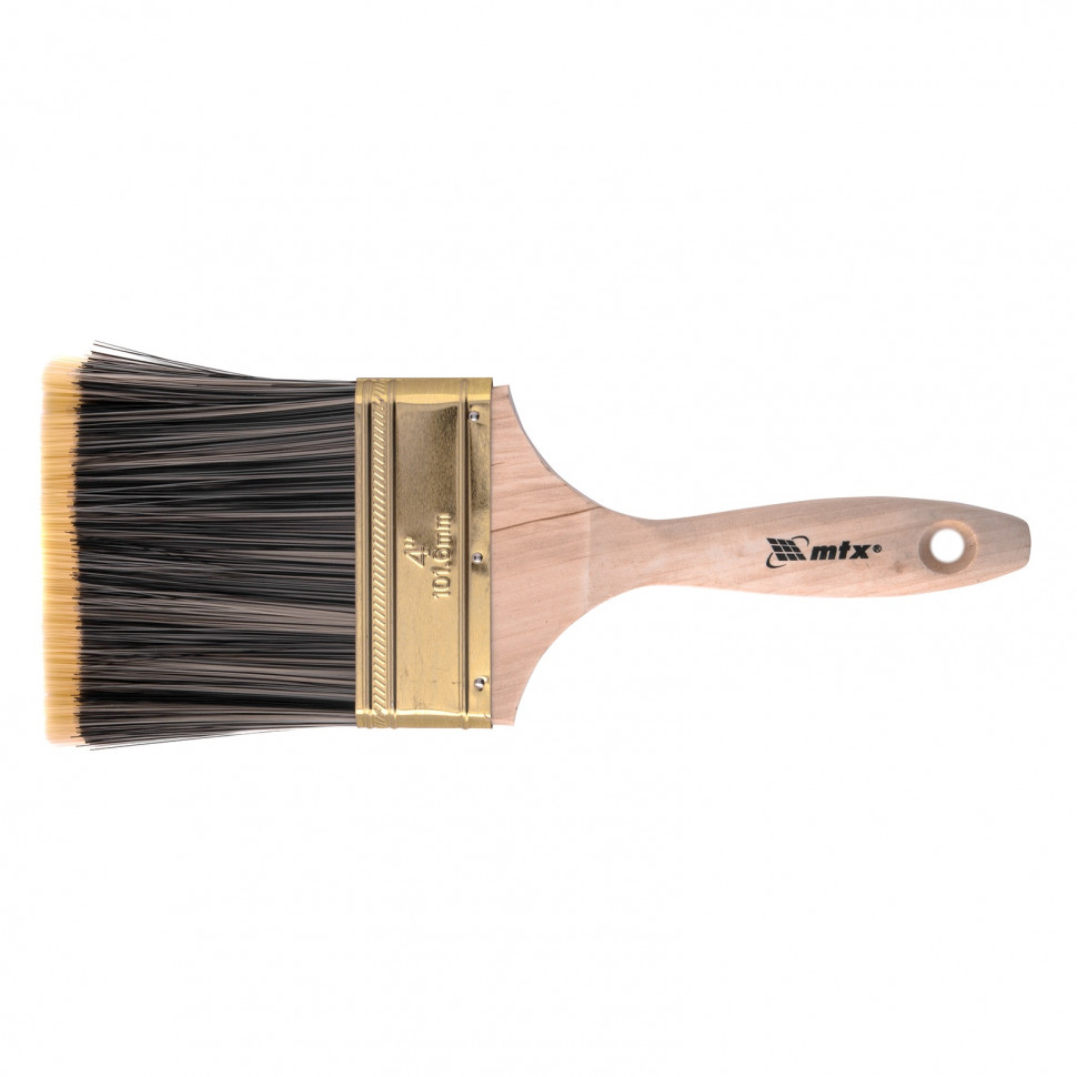 Кисть плоская Golden 4″, искусственная щетина, деревянная ручка MTX