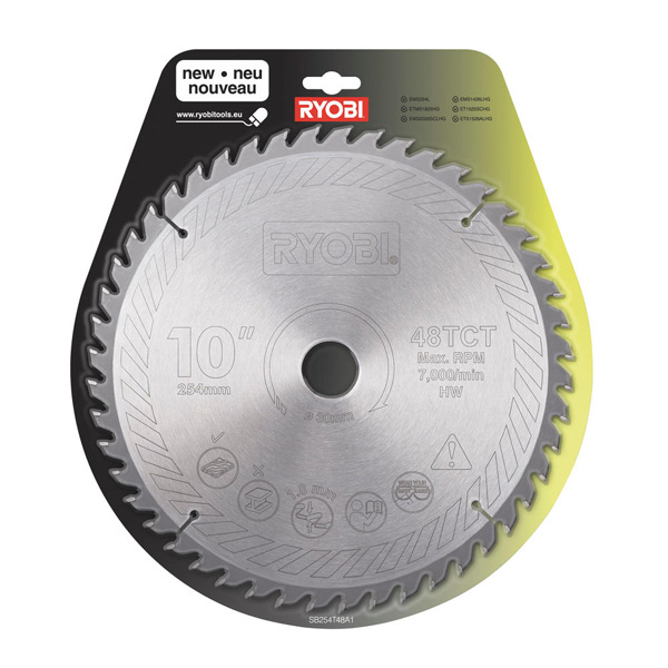 Диск пильный по дереву D 254×30 мм SB254T48A1 для торцовочной пилы RYOBI