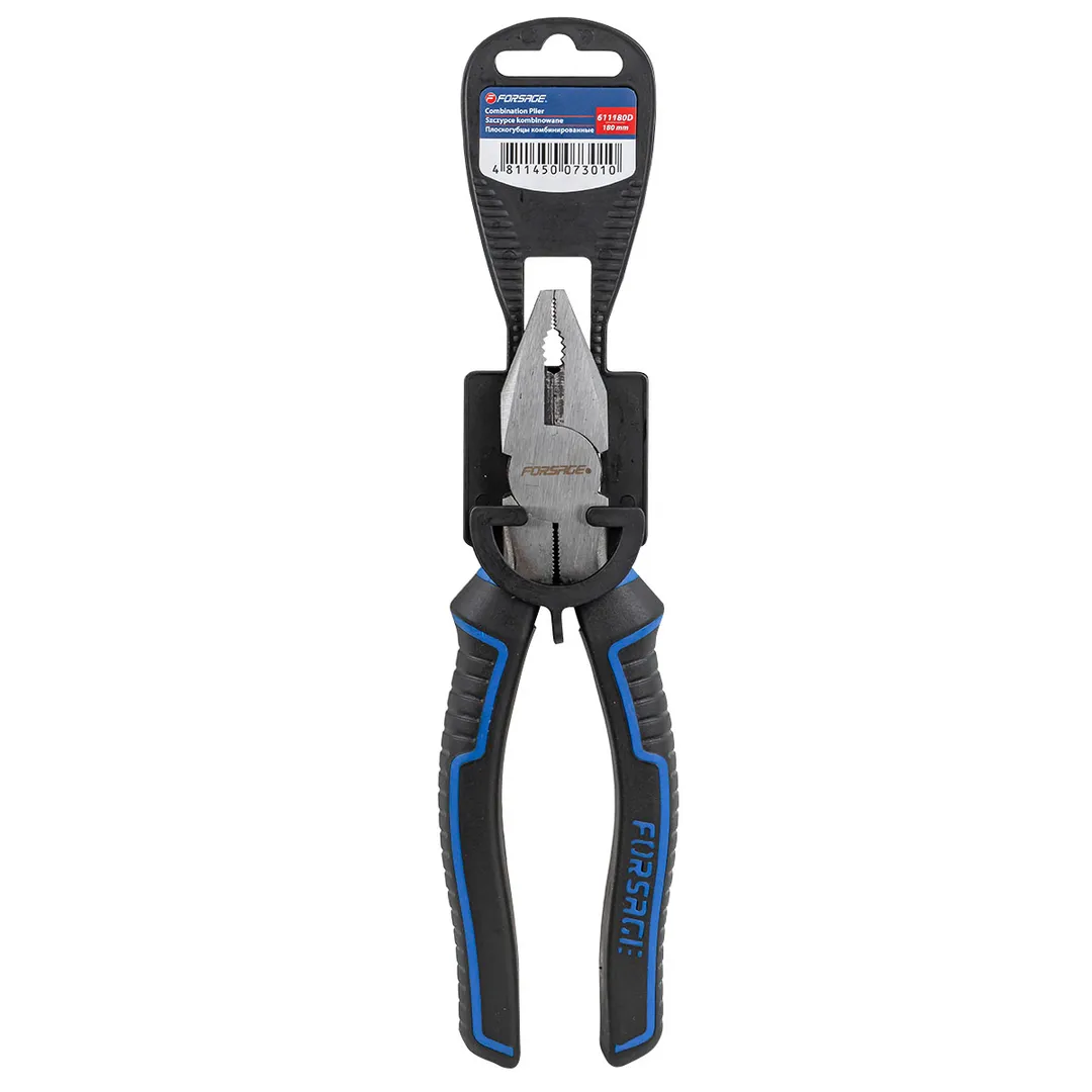 Плоскогубцы комбинированные 180мм, на пластиковом держателе